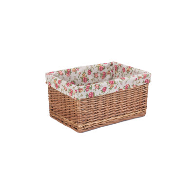 Wicker Storage Basket with Lining