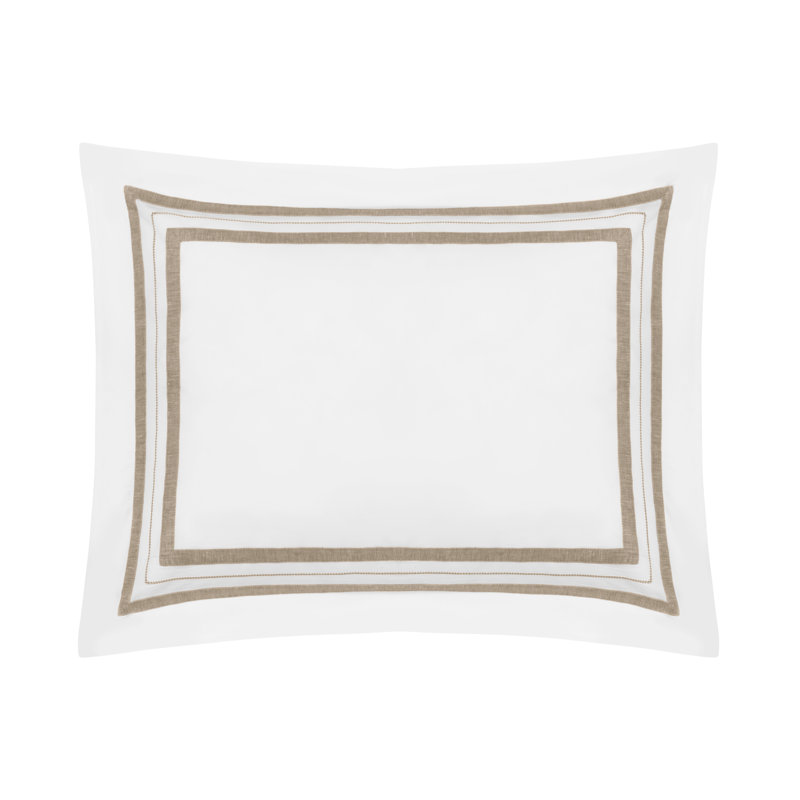 Malibu Sham, King, White/Dark Natural