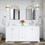 Ensemble de meuble-lavabo autoportant 60 po avec plateau en pierre d'ingénierie Marjina-697776541-697776514