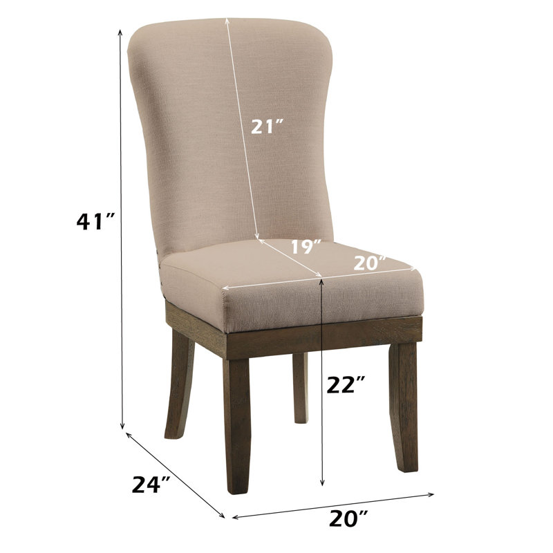 Waynefleet Wingback Side Chair in Beige and Salvage Brown (Set of 2)