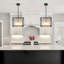 Luminaire suspendu carré en cristal, hauteur réglable moderne 4 lumières, pour îlot de cuisine, salle à manger, couloir