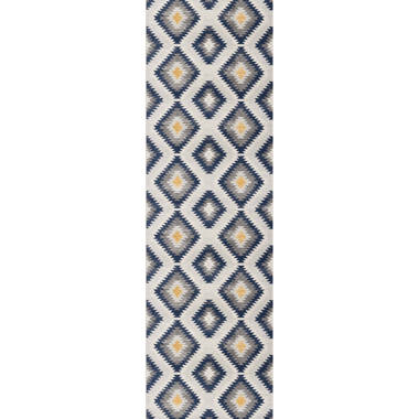 Corrigan Studio® Rug Branch Kymiere Collection Modern Abstract Round Rug ( 8X8 Feet) - 7'5 X 7'5, Blue