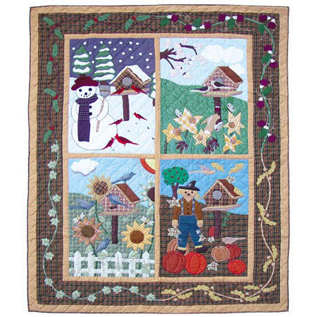 Rustic Cotton Patchwork Quilt, King Quilt