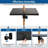 21" Patio Umbrella Table Top with Hole, HDPE Tray for 1.5" Umbrella Pole