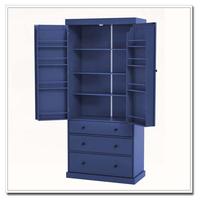 Farmhouse Kitchen Pantry Freestanding Tall Storage Cabinet