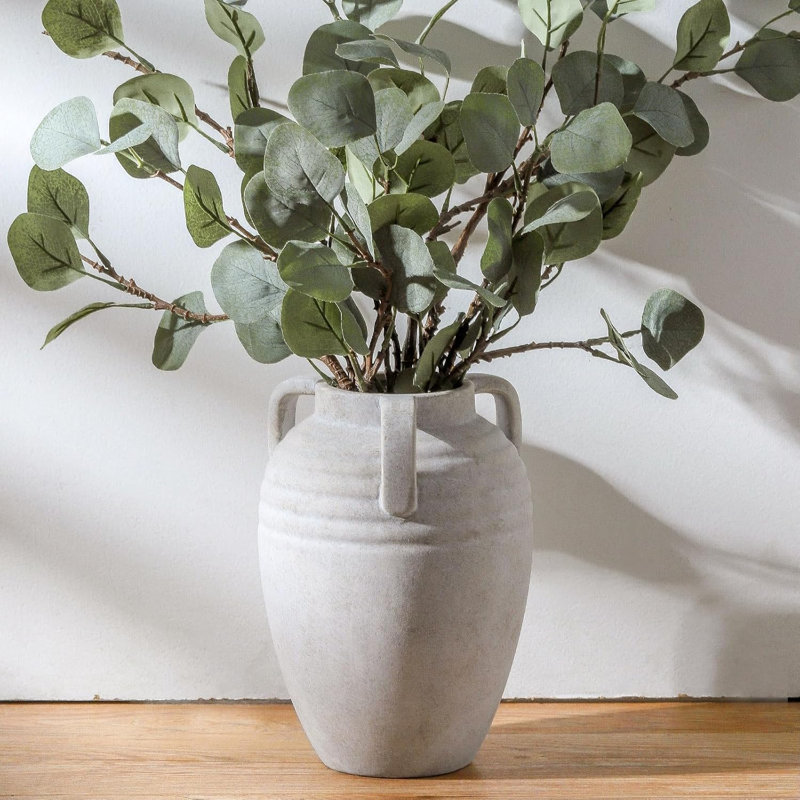 Vase à fleurs en céramique fabriqué à la main - Décoration rustique pour salon, cuisine, chambre à coucher et centre de table de bureau