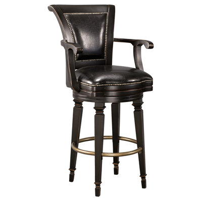 Upholstered Counter Stool with Solid Wood Frame