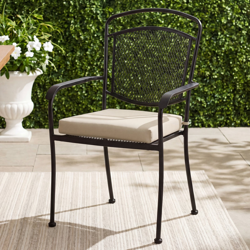 Kisha Sunbrella Outdoor 2.5'' Dining Chair Seat Cushion, Fresco Natural