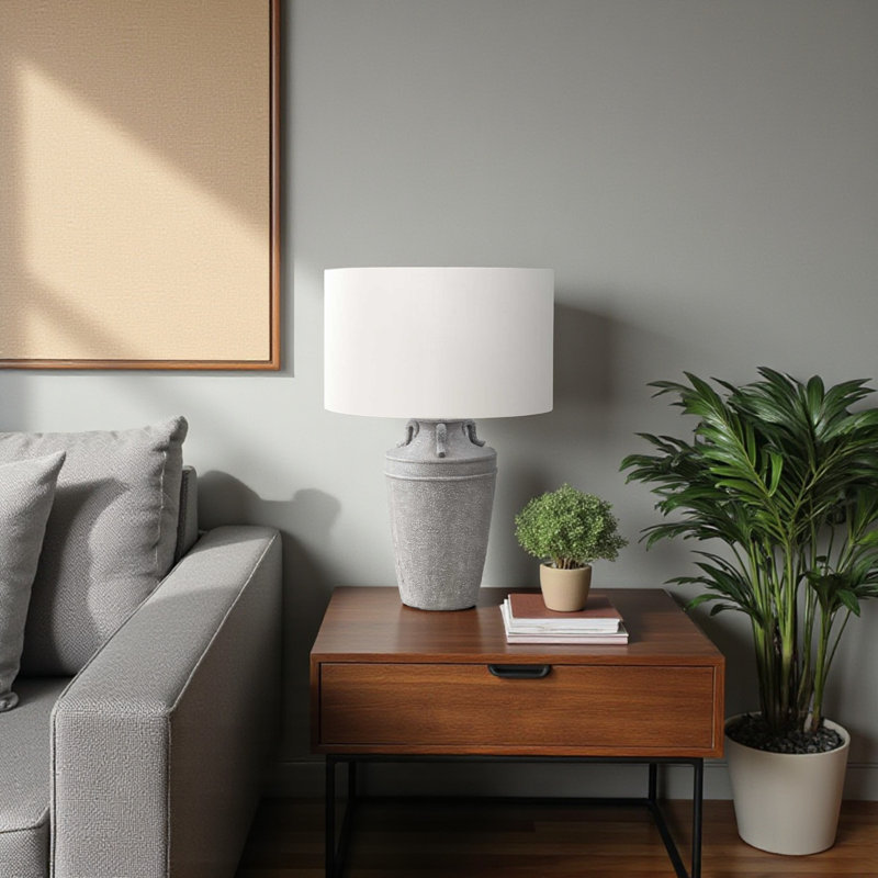 Lampe de table London en céramique standard en métal gris, l 27,75 po x P 17,85 po London