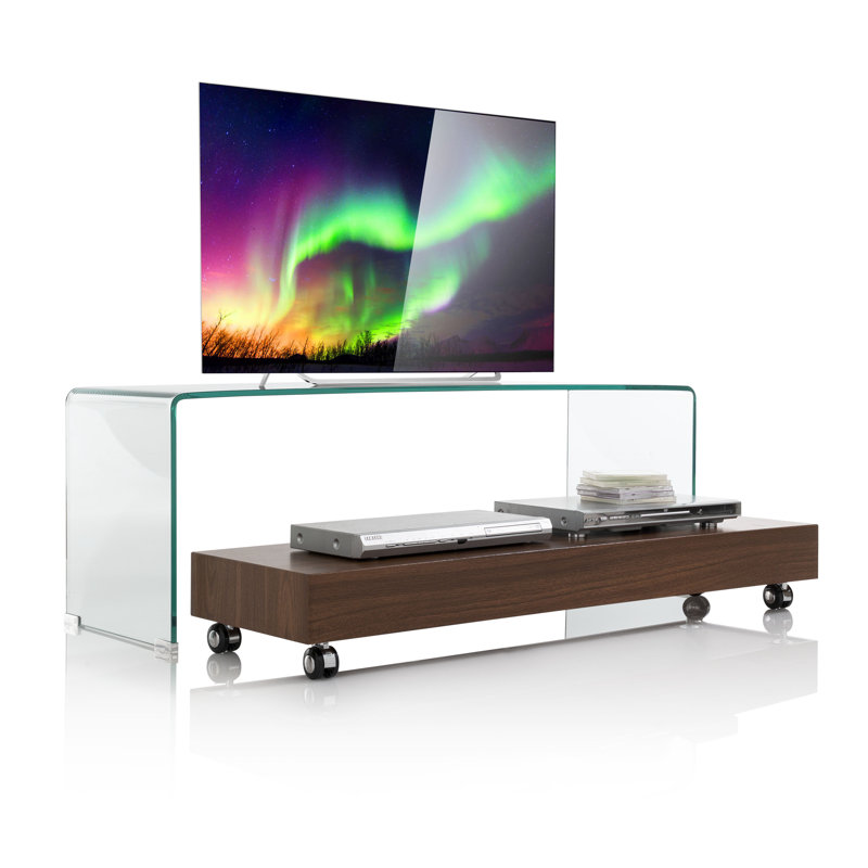Glenarm Unfinished TV Stand for TVs up to 65", Clear/Walnut