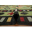 Tapis vert lime kilim 8 x 13 avec motifs tribaux dynamiques