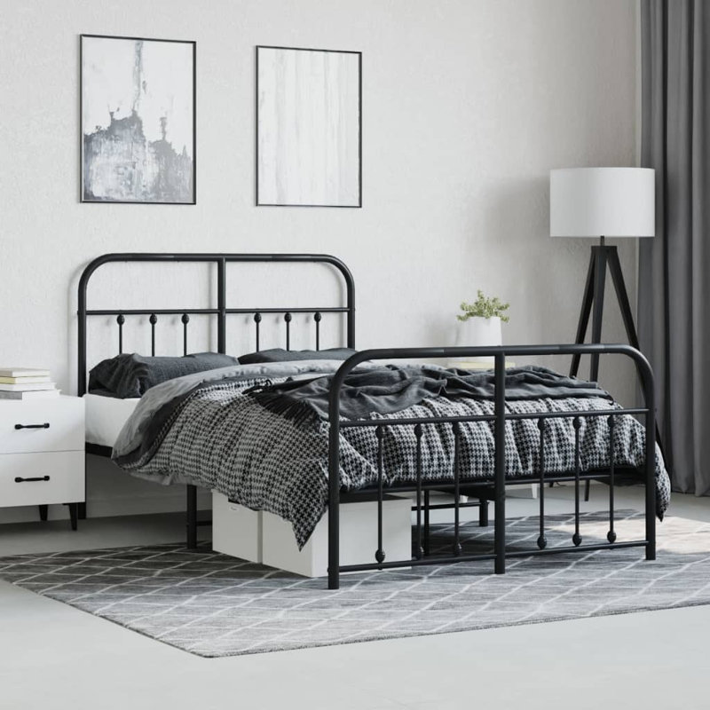 Winsford Bed, Black, Small Double (4')