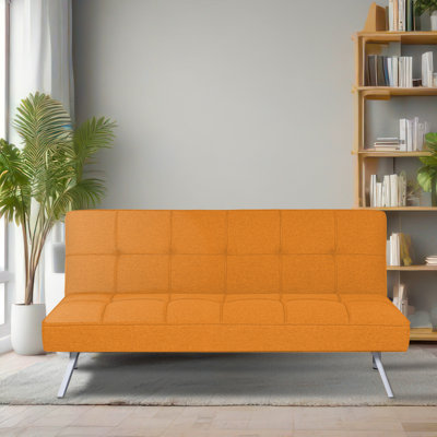 Futon convertible en tissu avec lin Harvyn 66,14 po