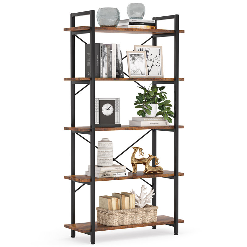 Fard 31.5'' W Steel Shelving Unit, Brown
