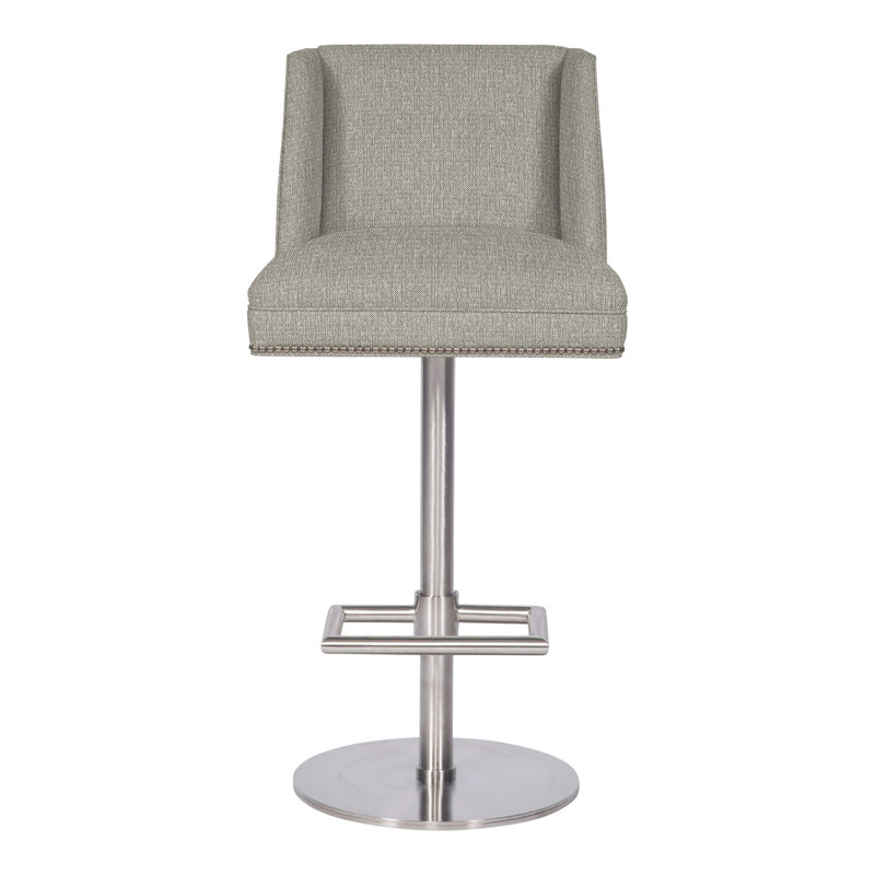 Ace By Michael Weiss Swivel Upholstered Bar Stool, Yes, Tarbee Pebble
