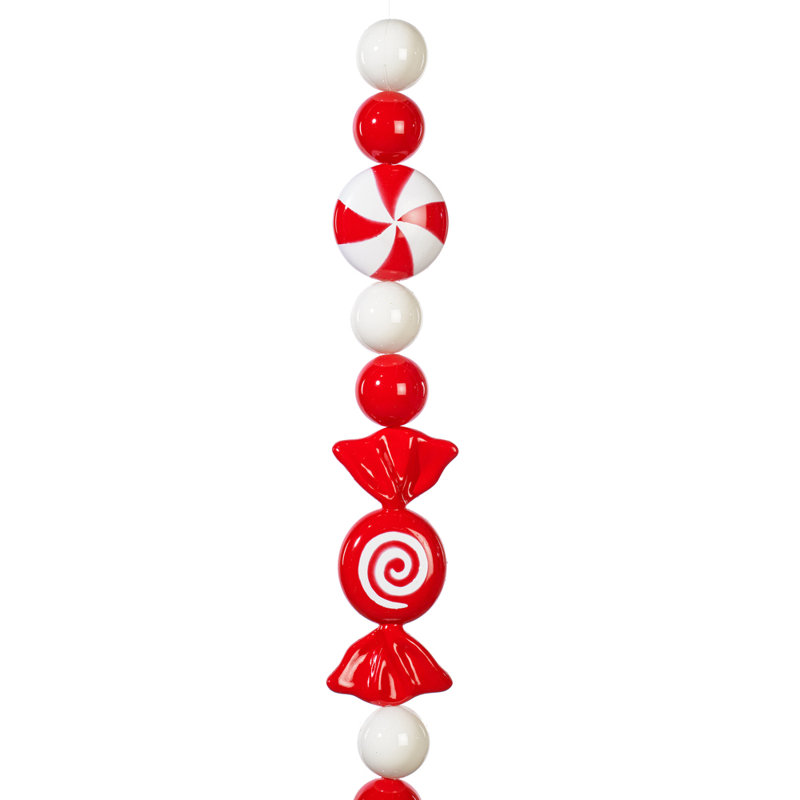  6' Red Enamel Candy Garland.