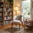 Modern Dining Chairs, Single Upholstered Fabric Side Chair with Wooden Legs for Kitchen and Dining Room, Beige-1130906505