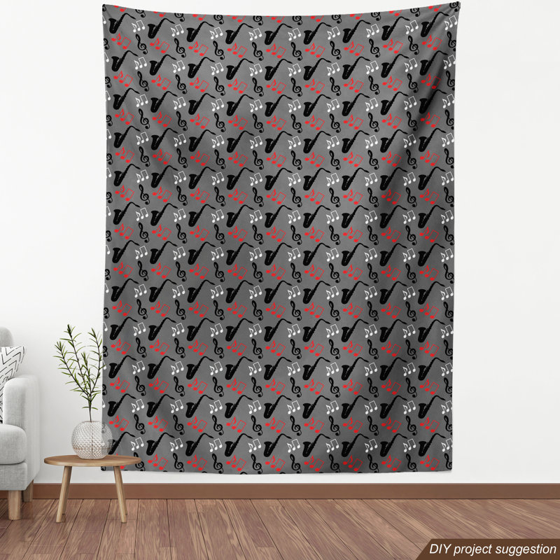 Tissu de musique jazz, l 36 po x L 360 po