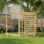 Ensemble de jeu extérieur en bois 8 en 1 | Mur d'escalade, balançoires, panier de basketball et bac à sable