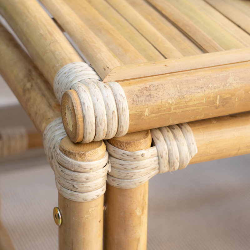 Pearsons Square Bamboo Solid Wood Outdoor Side Table - 55 cm W 55 cm D