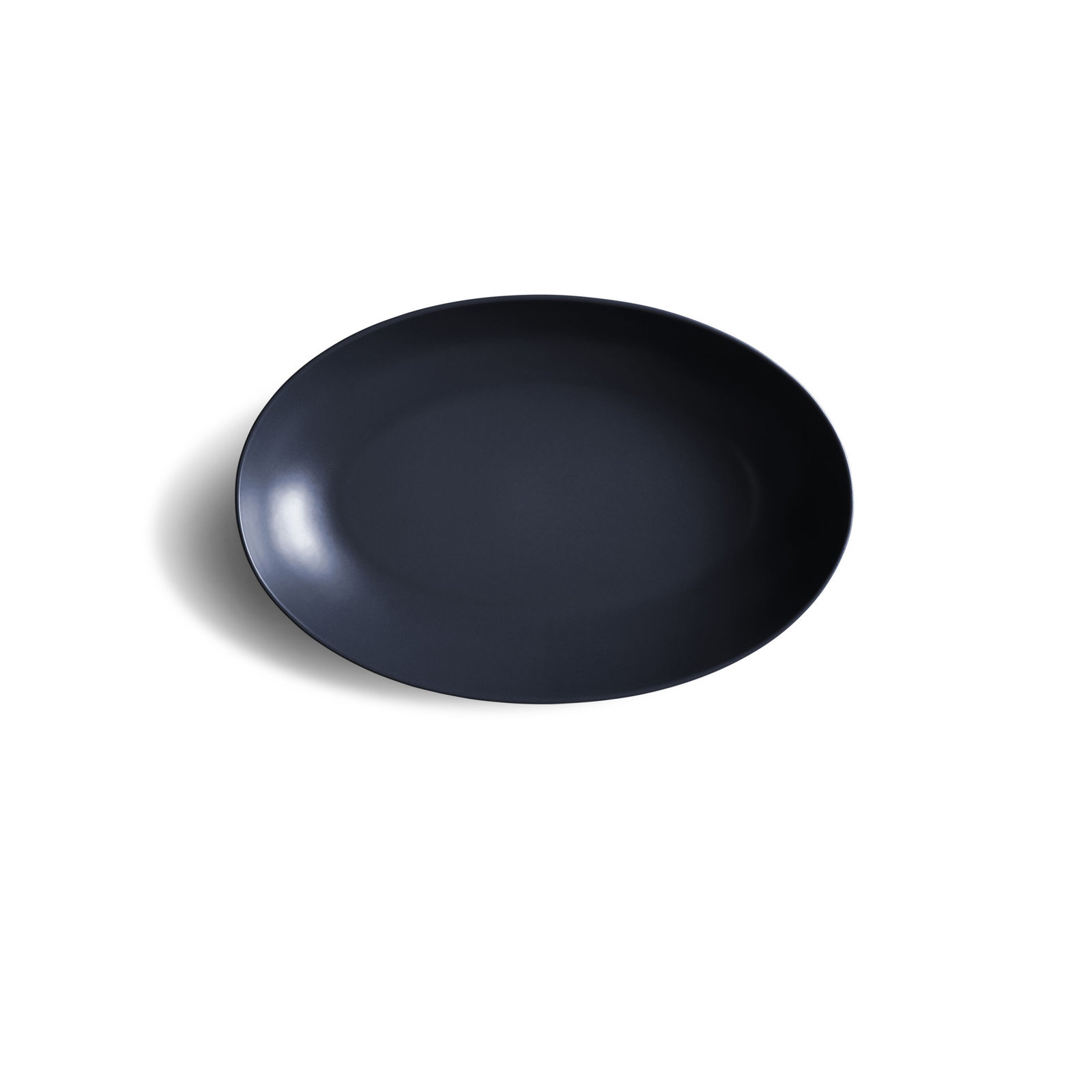Ceramic Low Oval Serving Bowl, Midnight