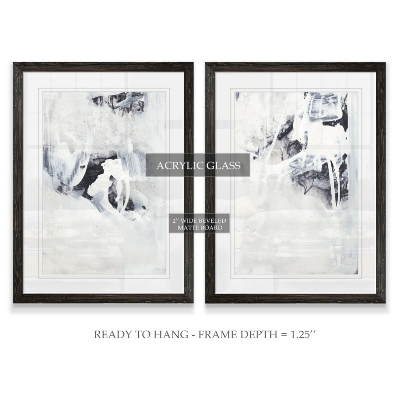 «Fire and Ice III» par Vincent Van Gogh, ensemble de 2 reproductions d'art encadrées, H 24 po x l 18 po x P 1,25 po, Blanc