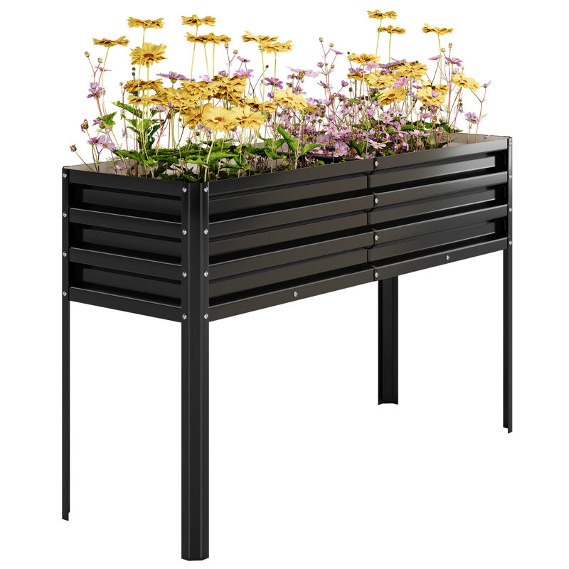 Metal Raised Garden Bed, Black