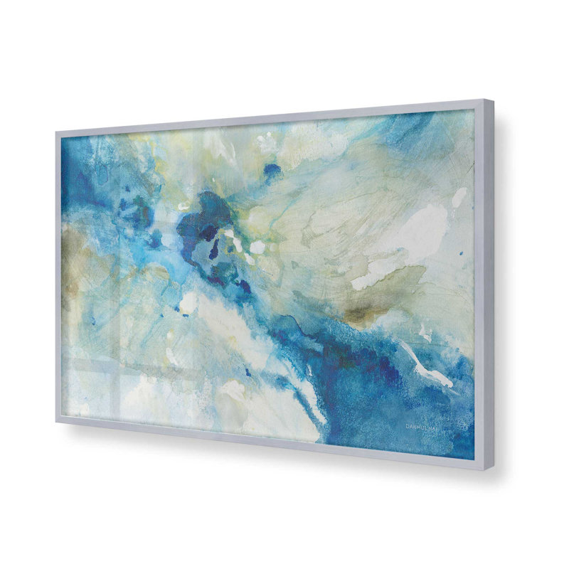 Impression abstraite dynamique aquatique, Cadre photo argenté, H 13,25 po x l 17,25 po, Abstrait 2