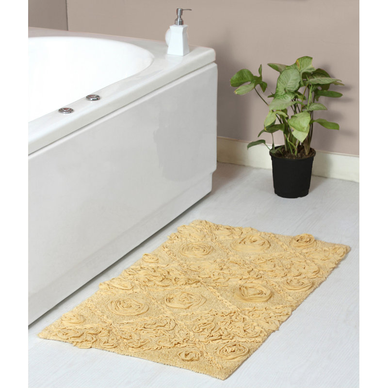 Tapis pour salle de bain Schoenberger, Jaune, L 34 po x l 21 po