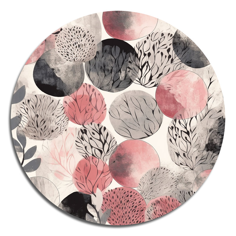 «Pink Grey Minimalims Fludity» sur impression métallique, H 23 po x l 23 po x P 1 po