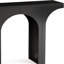Console, plateau rectangulaire de 47 po de long, base arquée noire moderne