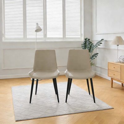 Ensemble de chaises de salle à manger, siège rembourré en similicuir et pieds robustes en métal