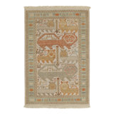 Rug & Kilim’S Tribal Rug In Beige-Brown, Blue And Red Pictorials