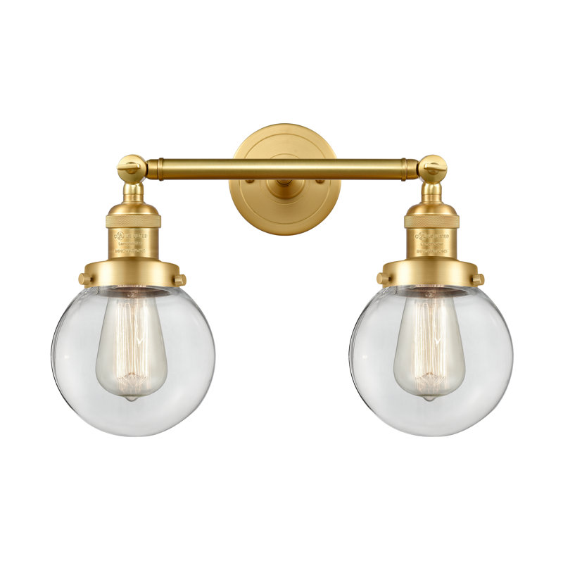 Clementina 2 - Light Dimmable Vanity Light, 60 Watt Vintage Incandescent Bulb, Clear, Satin Gold