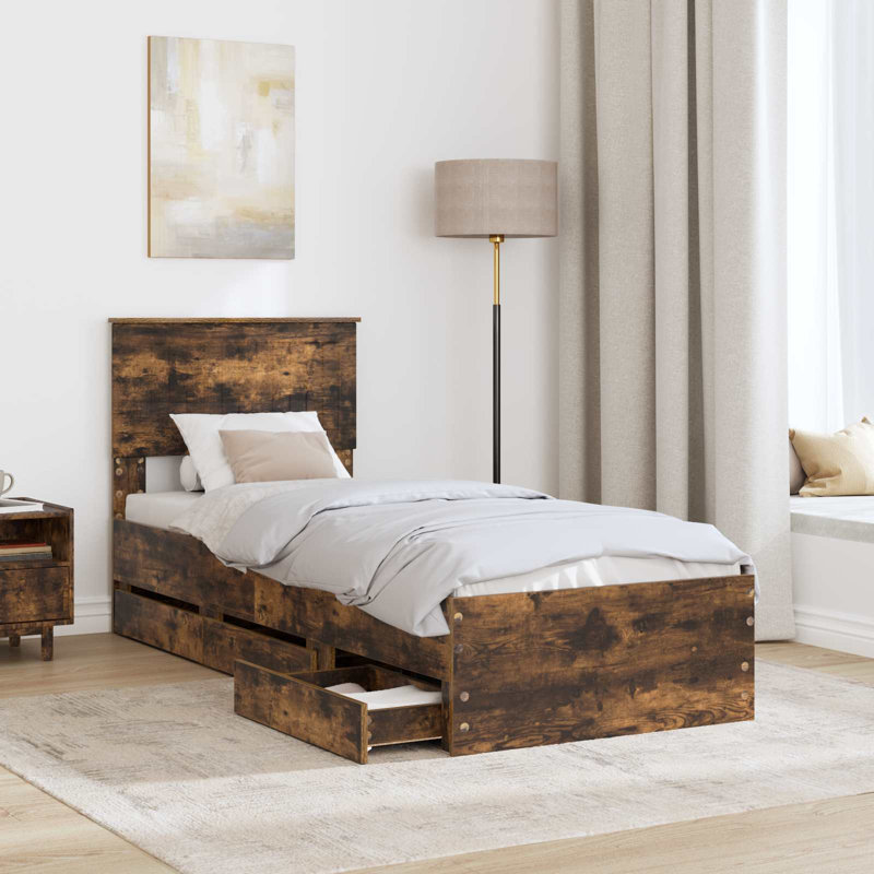 Bed, Smoked Oak, Small Single (2'6)