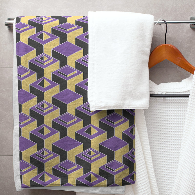 Jordao Bath Towel, Purple/Yellow