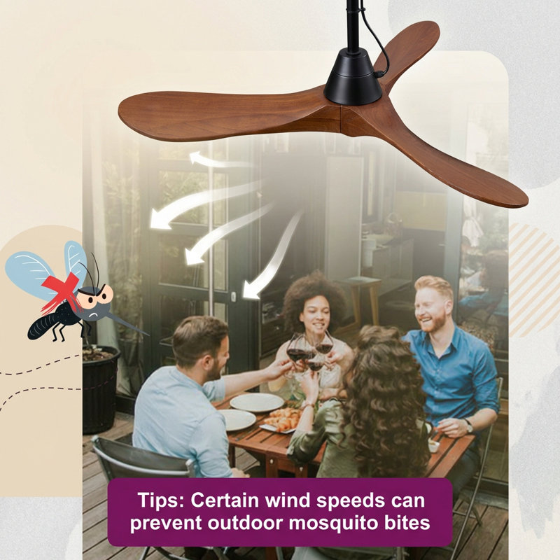 Ventilateur de plafond à 3 pales de 42 po avec télécommande Farmhouse - à brancher ou câblé, 42 po de largeur