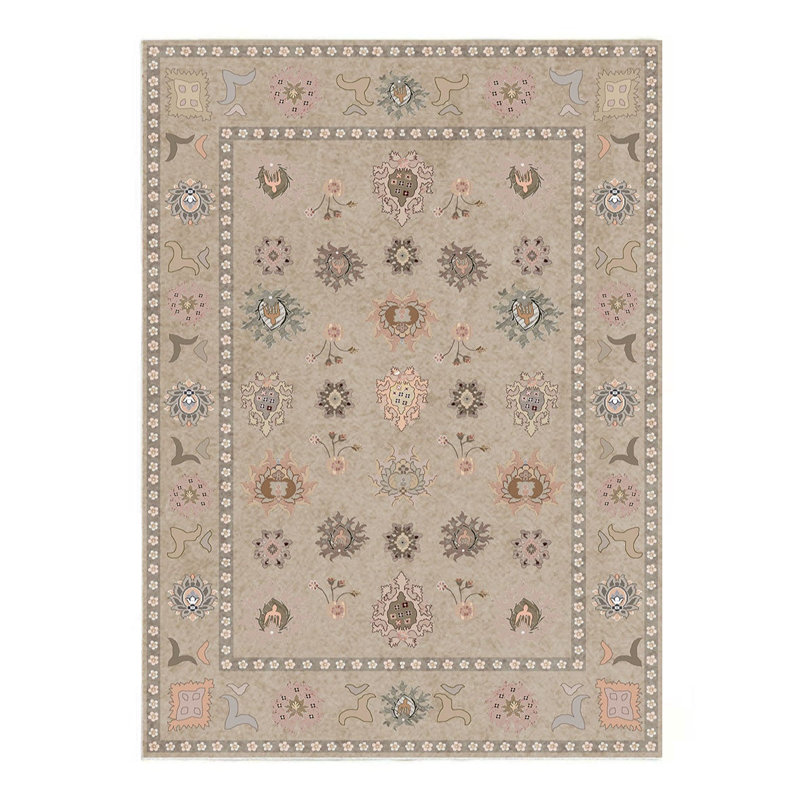 Crafters & Weavers Ushak Collection Area Rug Ultra Soft Washable Rug, Non Slip, Indoor, Stain Resistant Rugs for Living Room Bedroom Vintage Home Decor (8' x 10')