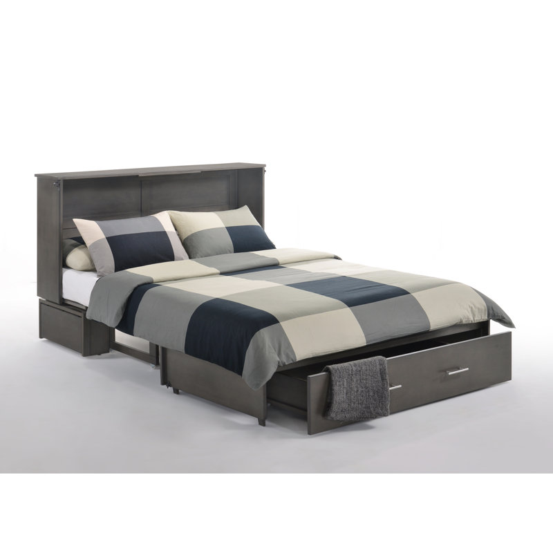 Solid Wood Murphy Bed, Stonewash