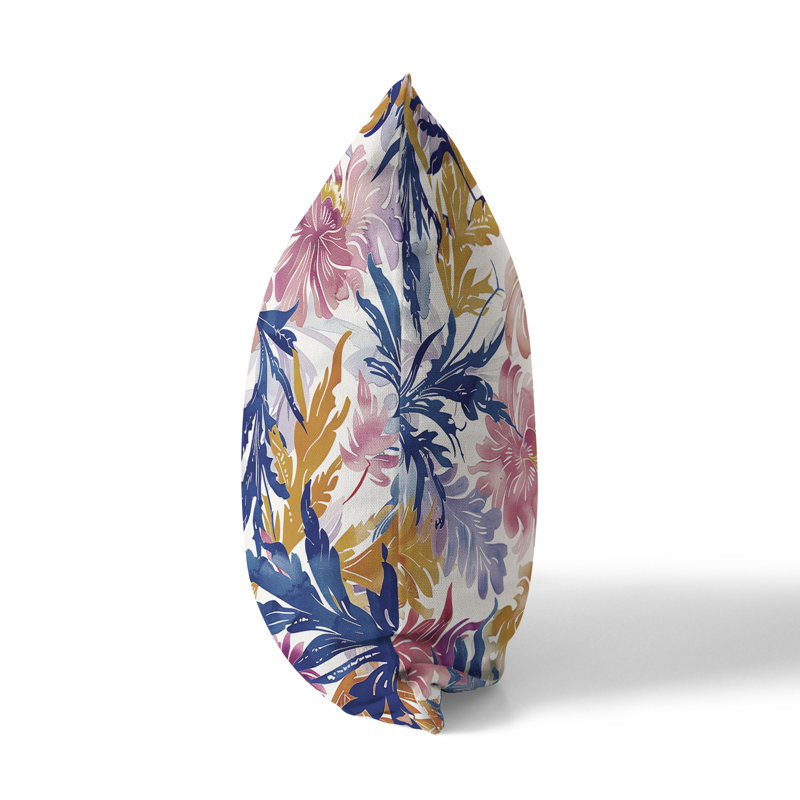 Coussin Serendipity, H 20 po x l 20 po, Bleu / Rose