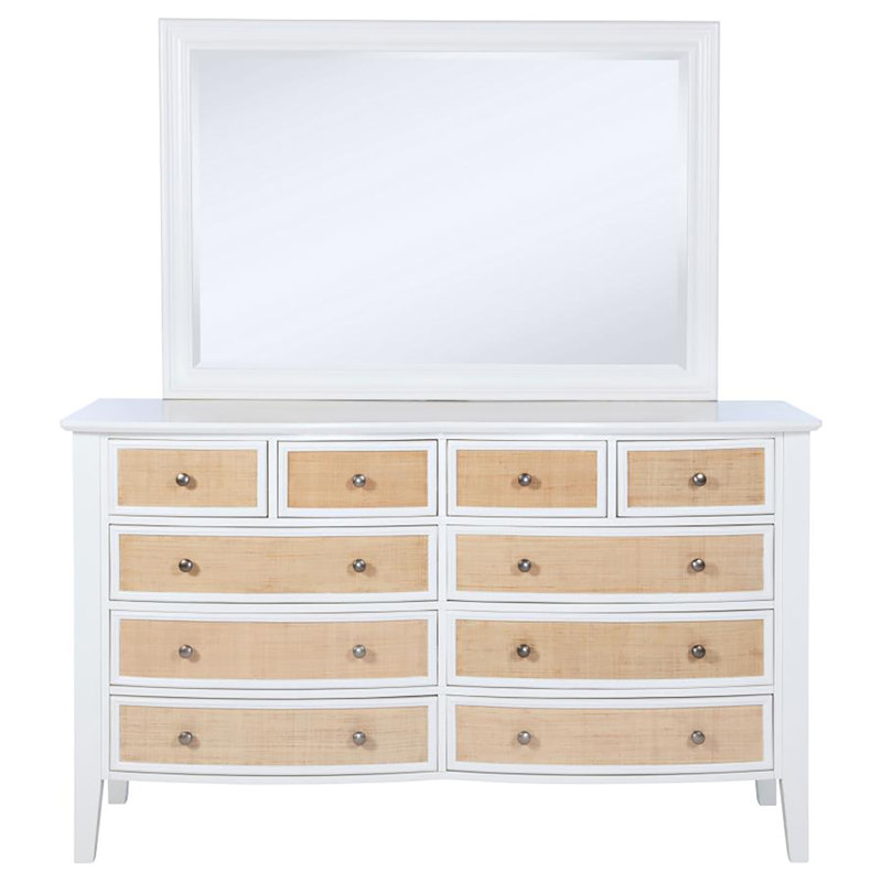 Commode 10 tiroirs avec miroir Clementa
