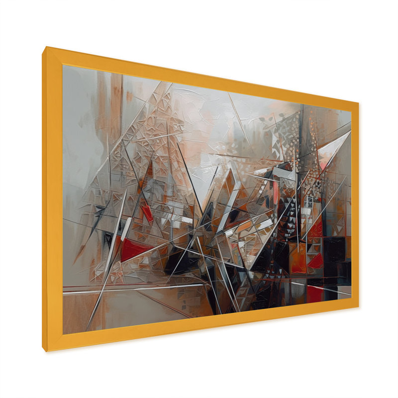 «Exploration cubiste des abstractions II - Cubisme abstrait», reproduction sur toile, L 44 po x H 34 po, Encadrement doré
