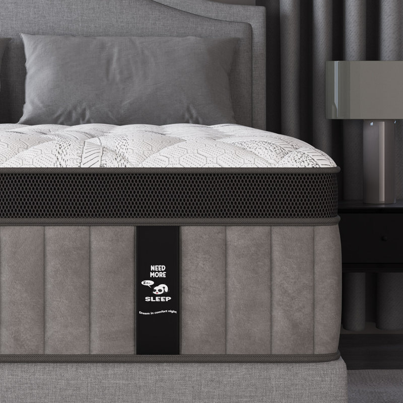 12''/14''Hybrid Mattress, Medium-Firm Support, Pocket Spring & Memory Foam, Mattress in a Box, Motion Isolation, Breathable & Fiberglass-Free
