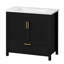 Meuble-lavabo cannelé 36 po avec lavabo en résine et tiroir à extension complète 36 po-648421423