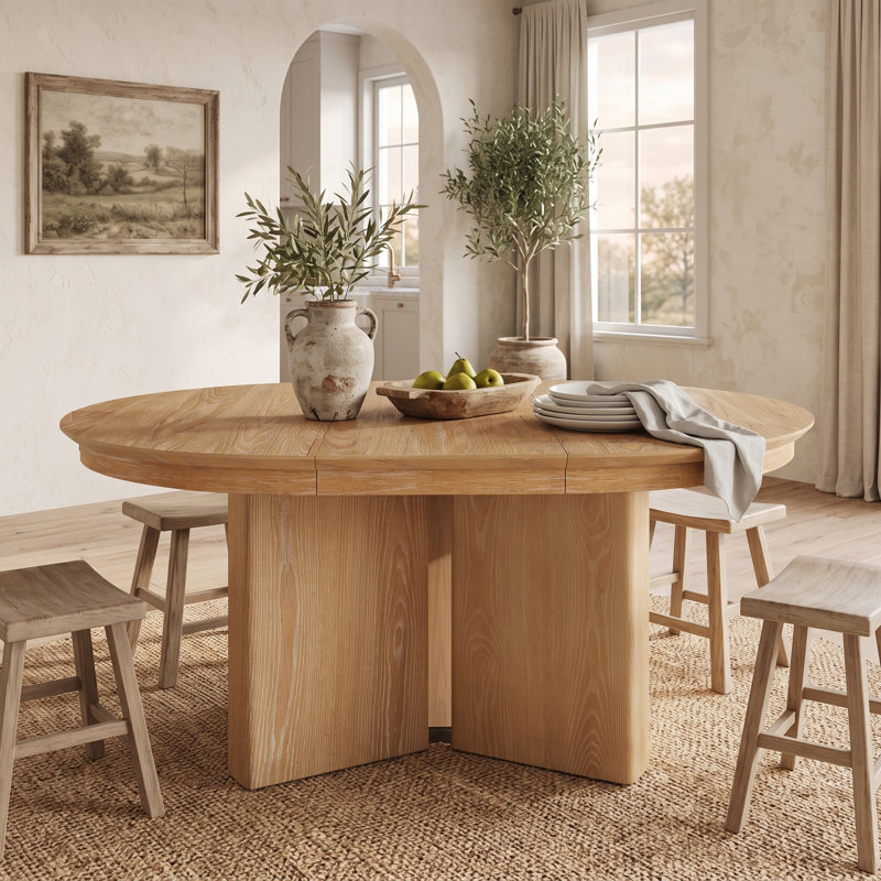 Table de salle à manger extensible Modern Farmhouse, Naturel