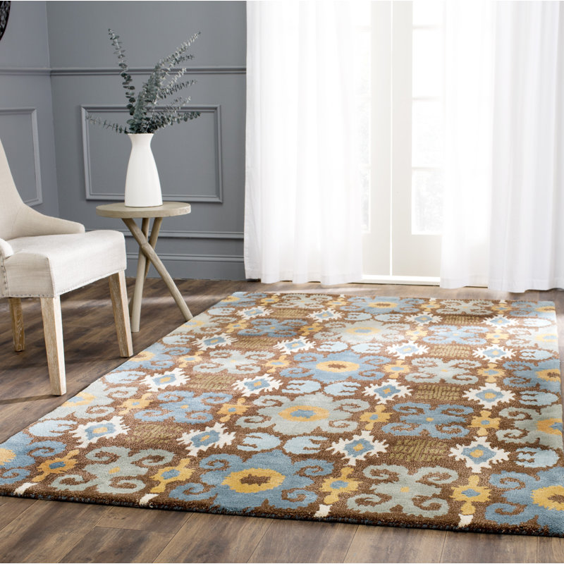 Mangan Ikat Wool Hand Woven Area Rug, Rectangle 107 x 168 cm