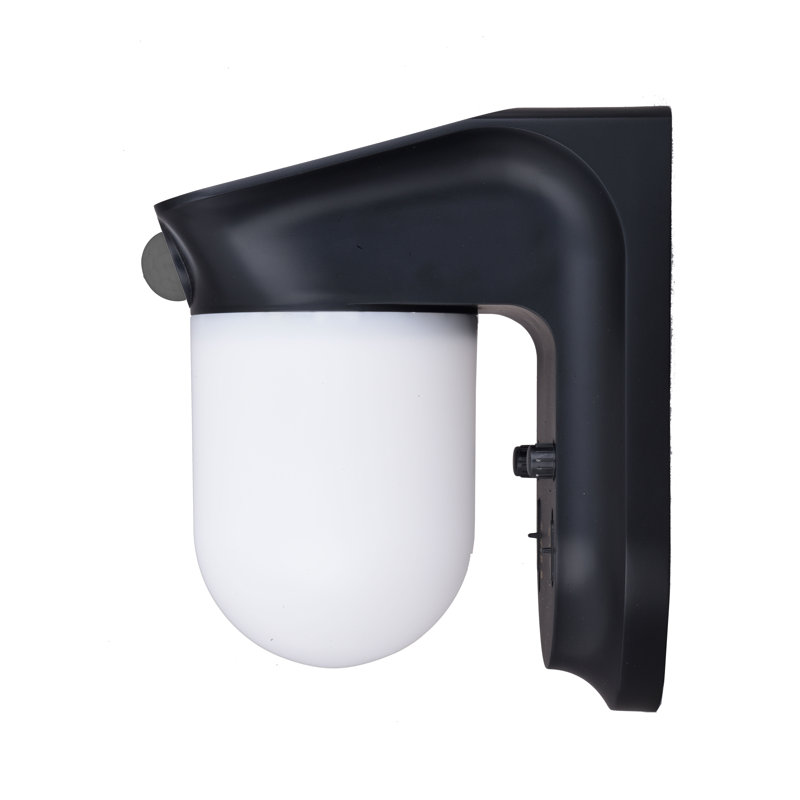 Black Solar Powered Motion-Sensing LED Outdoor Security Wall Light