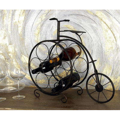 Support à vin en métal avec roulettes 7 bouteilles 21 po x 9 po x 19 po