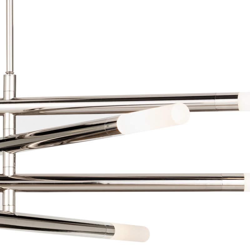 Wick Chandelier, Polished Nickel