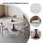 Sintered Stone Solid Wood Ash white and brown Dining Table-1431071898